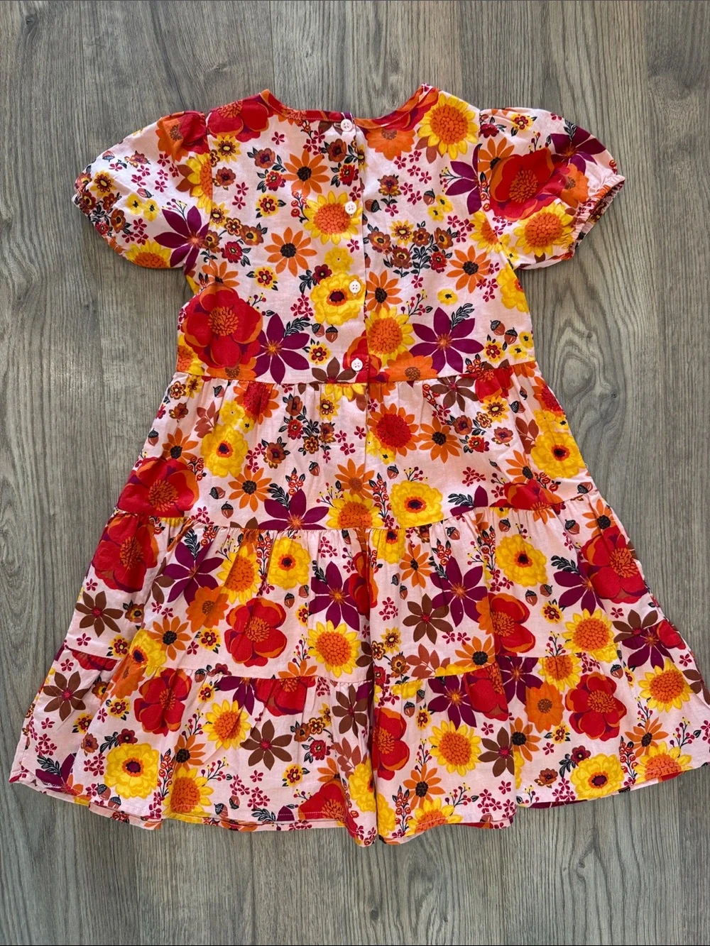 Gymboree Floral Tiered Dress in Pink, Orange & Yellow